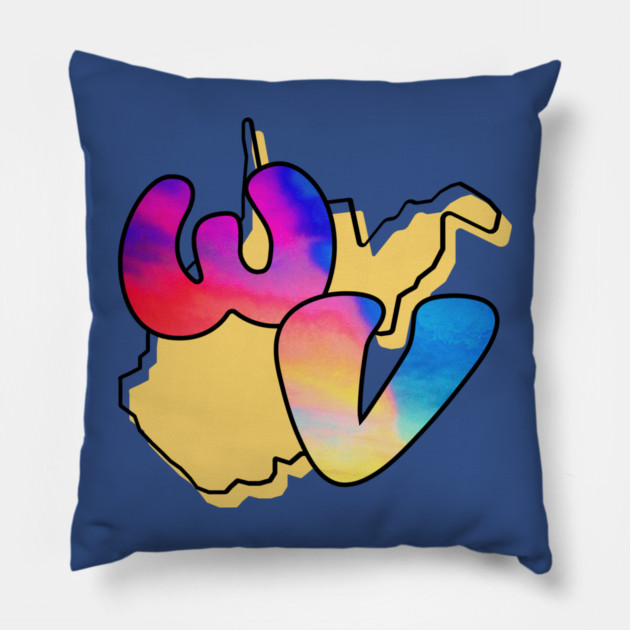 Funky West Virginia Pillow by casualteesinc