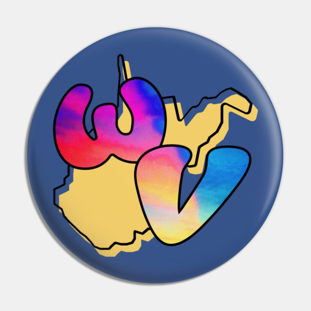 Funky West Virginia Pin by casualteesinc
