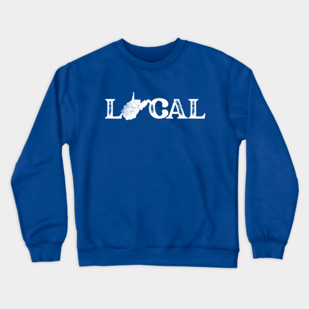 West Virginia Local White Crewneck Sweatshirt by casualteesinc