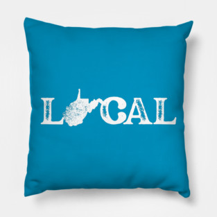 West Virginia Local White Pillow