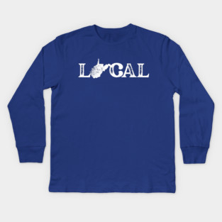 West Virginia Local White Kids Long Sleeve T-Shirt