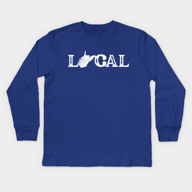 West Virginia Local White Kids Long Sleeve T-Shirt by casualteesinc