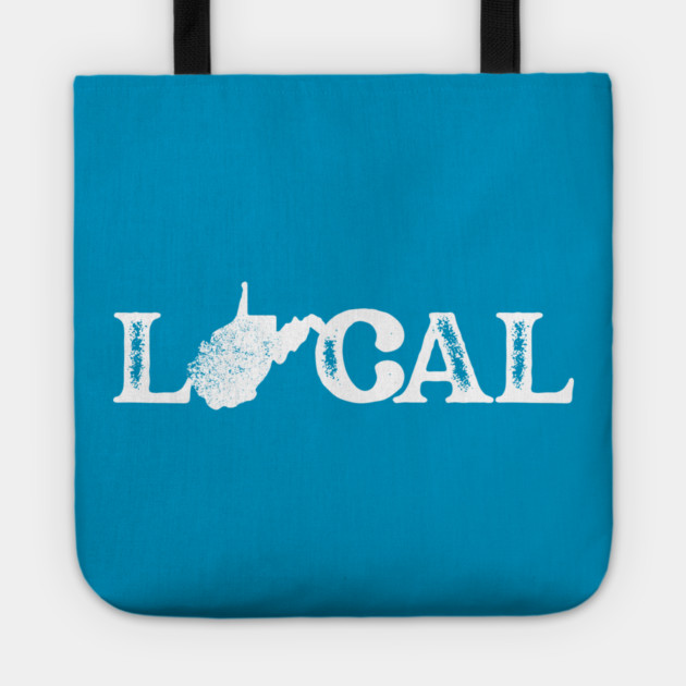 West Virginia Local White Tote by casualteesinc