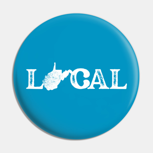 West Virginia Local White Pin by casualteesinc