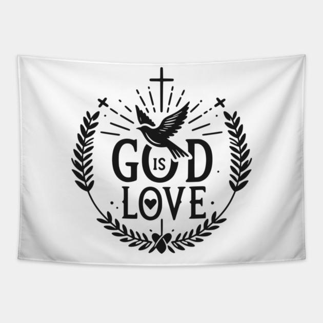 God is Love Tapestry by Frank Ring