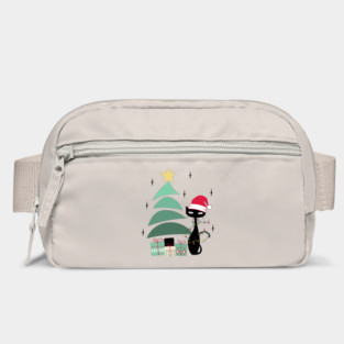 Retro Mid Century Atomic Classic Christmas Tree and Cat Bag
