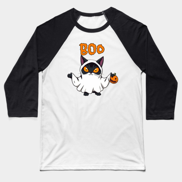 Ghost Cat Baseball T-Shirt by Pete the Cat Guy