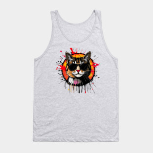 Cool Cat (Jackson Pollock inspiration) Tank Top