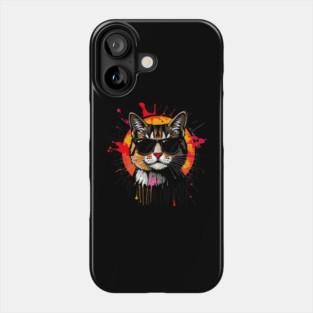 Cool Cat (Jackson Pollock inspiration) Phone Case