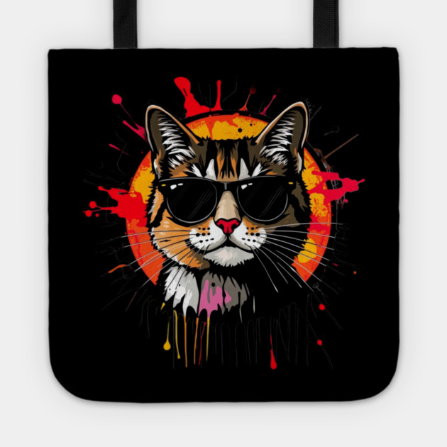 Cool Cat (Jackson Pollock inspiration) Tote by Pete the Cat Guy