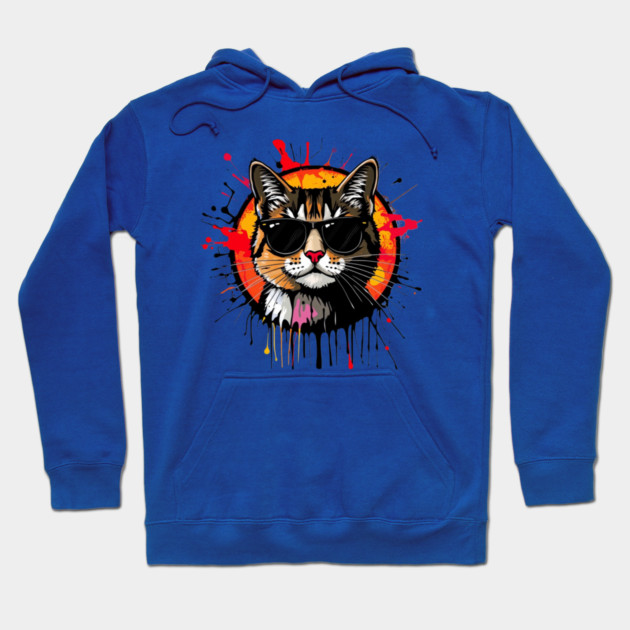 Cool Cat (Jackson Pollock inspiration) Hoodie by Pete the Cat Guy