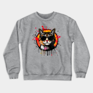 Cool Cat (Jackson Pollock inspiration) Crewneck Sweatshirt