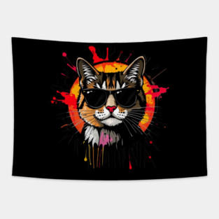 Cool Cat (Jackson Pollock inspiration) Tapestry