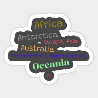 the & continents Sticker