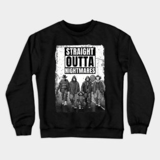 Vintage Horror Halloween Scary Straight Outta Nightmares Crewneck Sweatshirt