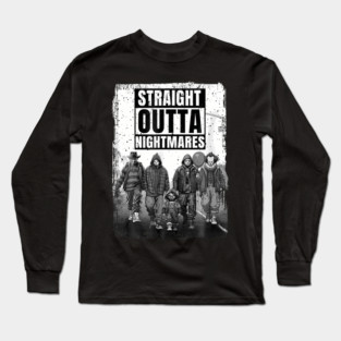 Vintage Horror Halloween Scary Straight Outta Nightmares Long Sleeve T-Shirt