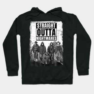 Vintage Horror Halloween Scary Straight Outta Nightmares Hoodie