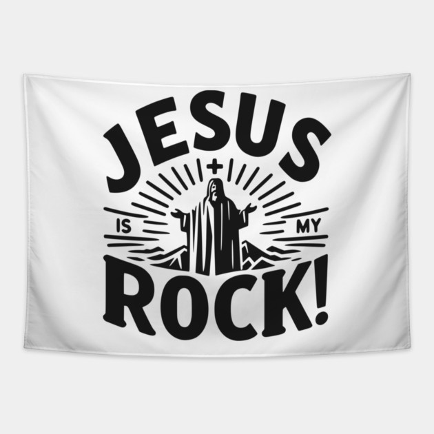 Jesus is My Rock Tapestry by Frank Ring