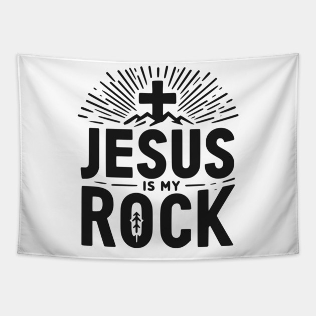 Jesus is My Rock Tapestry by Frank Ring