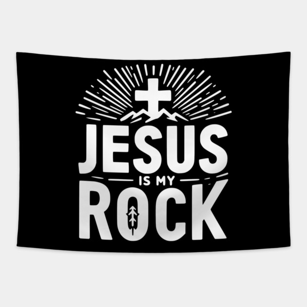 Jesus is My Rock Tapestry by Frank Ring