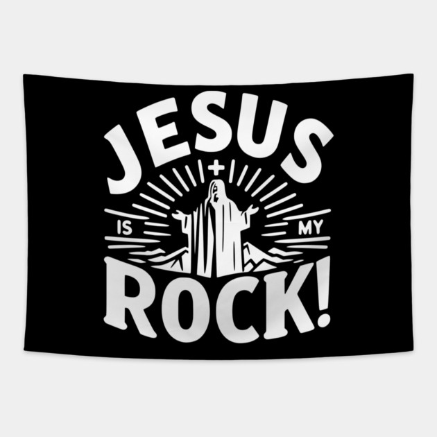 Jesus is My Rock Tapestry by Frank Ring