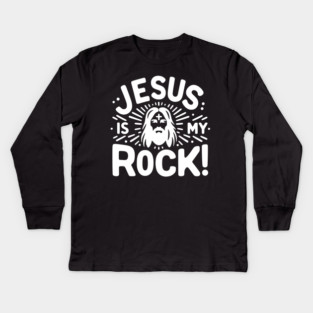 Jesus is My Rock Kids Long Sleeve T-Shirt
