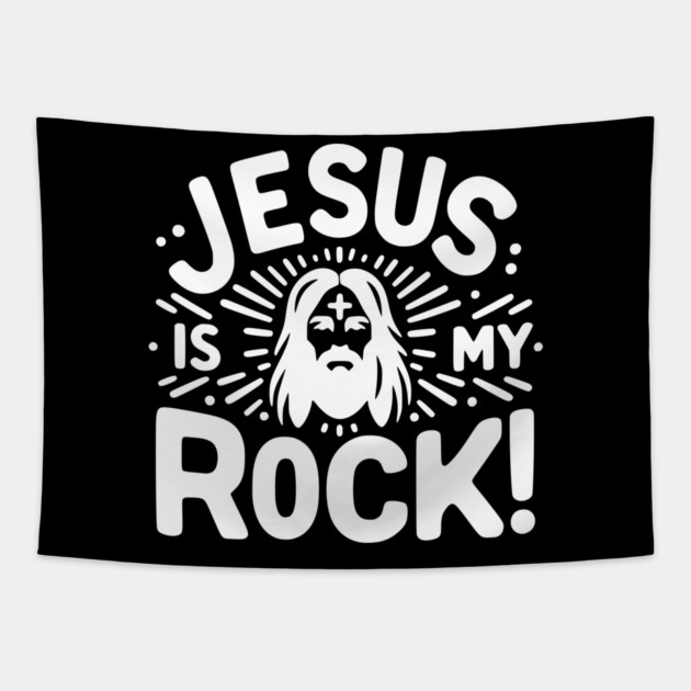 Jesus is My Rock Tapestry by Frank Ring