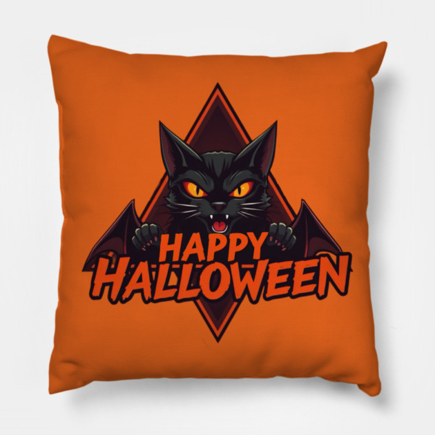 Happy Halloween Cat Pillow by Pete the Cat Guy