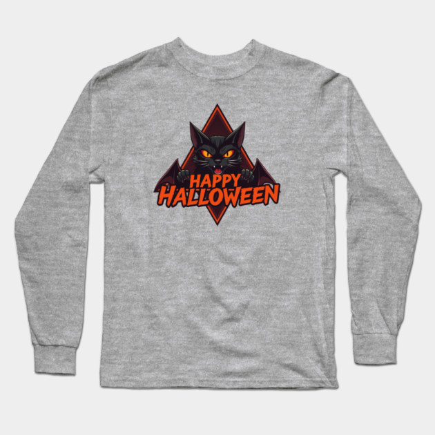 Happy Halloween Cat Long Sleeve T-Shirt by Pete the Cat Guy
