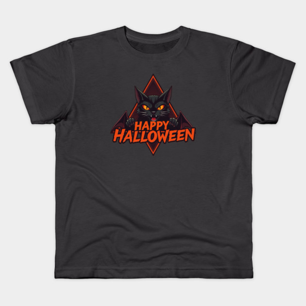 Happy Halloween Cat Kids T-Shirt by Pete the Cat Guy
