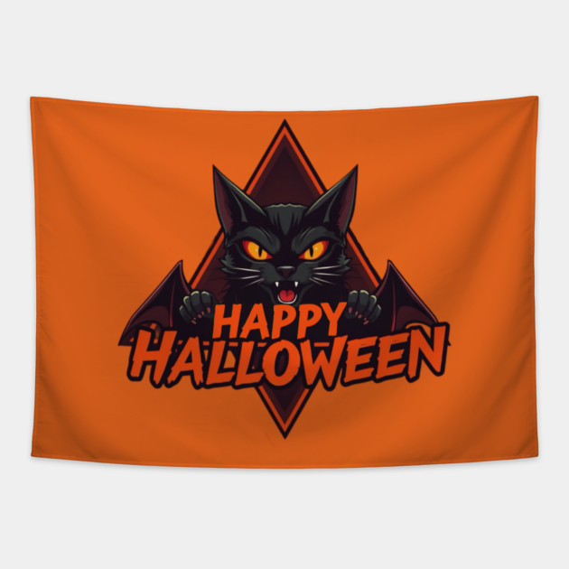 Happy Halloween Cat Tapestry by Pete the Cat Guy