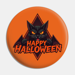 Happy Halloween Cat Pin