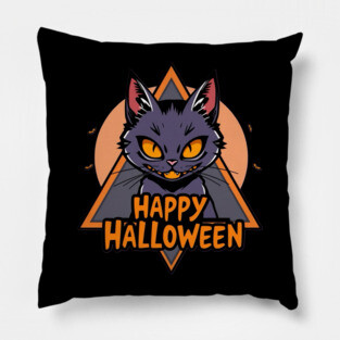 Happy Halloween Cat Pillow