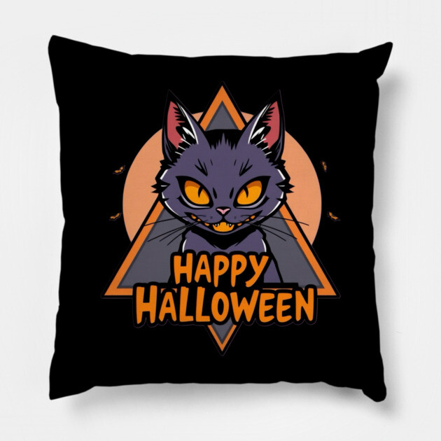 Happy Halloween Cat Pillow by Pete the Cat Guy