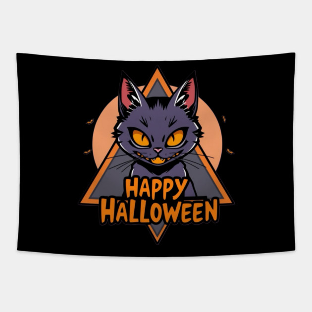 Happy Halloween Cat Tapestry by Pete the Cat Guy