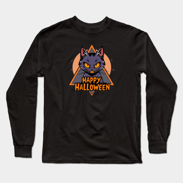 Happy Halloween Cat Long Sleeve T-Shirt by Pete the Cat Guy