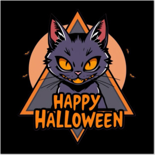 Happy Halloween Cat Posters and Art