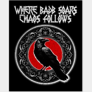 Badb Celtic Goddess Raven of War and Runes Posters and Art