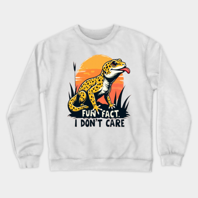 Fun Fact I don't Care Leopard Gecko Crewneck Sweatshirt by BirdsnStuff