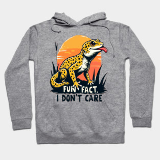 Fun Fact I don't Care Leopard Gecko Hoodie