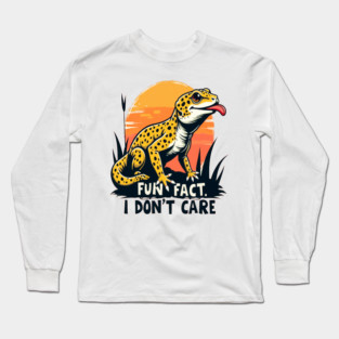 Fun Fact I don't Care Leopard Gecko Long Sleeve T-Shirt