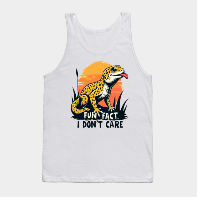 Fun Fact I don't Care Leopard Gecko Tank Top by BirdsnStuff