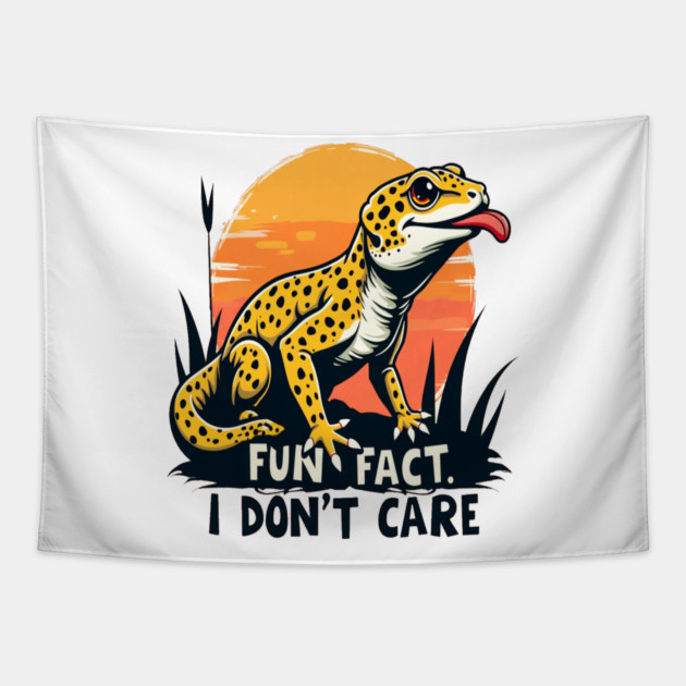 Fun Fact I don't Care Leopard Gecko Tapestry by BirdsnStuff