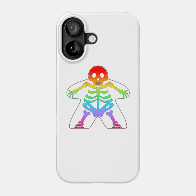 Skeleton Meeple - Rainbow Phone Case by Board Game Blitz