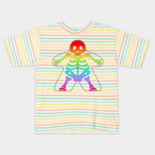 Skeleton Meeple - Rainbow Kids T-Shirt