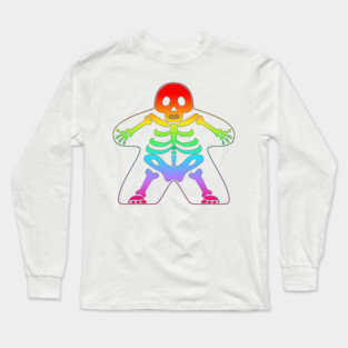 Skeleton Meeple - Rainbow Long Sleeve T-Shirt