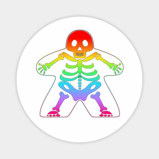 Skeleton Meeple - Rainbow Magnet