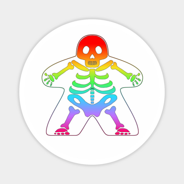 Skeleton Meeple - Rainbow Magnet by Board Game Blitz