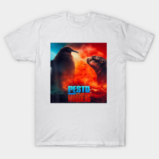 Pesto The Penguin And Moo Deng The Baby Hippo Funny Battle T-Shirt