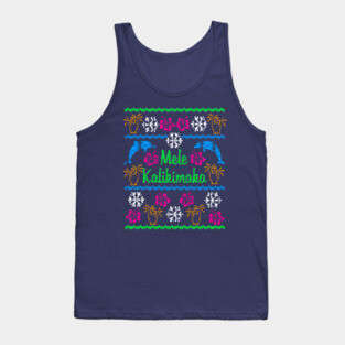 Hawaiian Mele Kalikimaka Ugly Christmas Sweater Party Shirt Tank Top